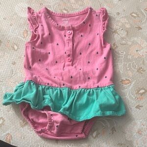 Carter's Pink and Green Ruffle Diaper Cover